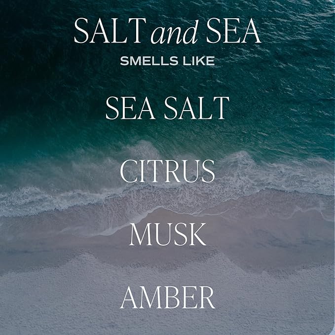 Sweet Water Decor Salt and Sea Soy Candle - Sea Salt, Citrus, Musk, and Amber Scented Summer Candles for Home - 15oz Tan Matte Jar, 70+ Hour Burn Time, Made in The USA - Beach Candles and Decor
