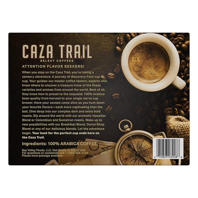 Caza Trail Coffee Pods, Breakfast Blend, Single Serve (Pack of 100) (Packaging May Vary)