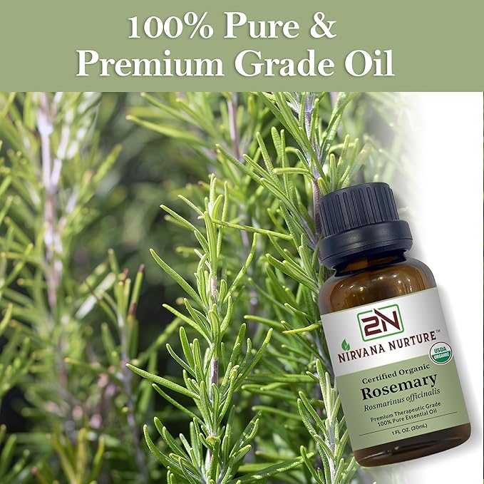 Rosemary Essential Oil USDA Certified Organic, 100% Pure Natural Premium Grade Undiluted