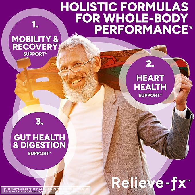 PPO Lab Relieve-fx™ DLPA Boswellia Turmeric Ginger Supplement - Curcumin, Boswellic Acid, Black Pepper - Capsules for Stress Relief, Heart, Digestion, Muscle Cramp, Joint, Healthy Inflammation - 180ct