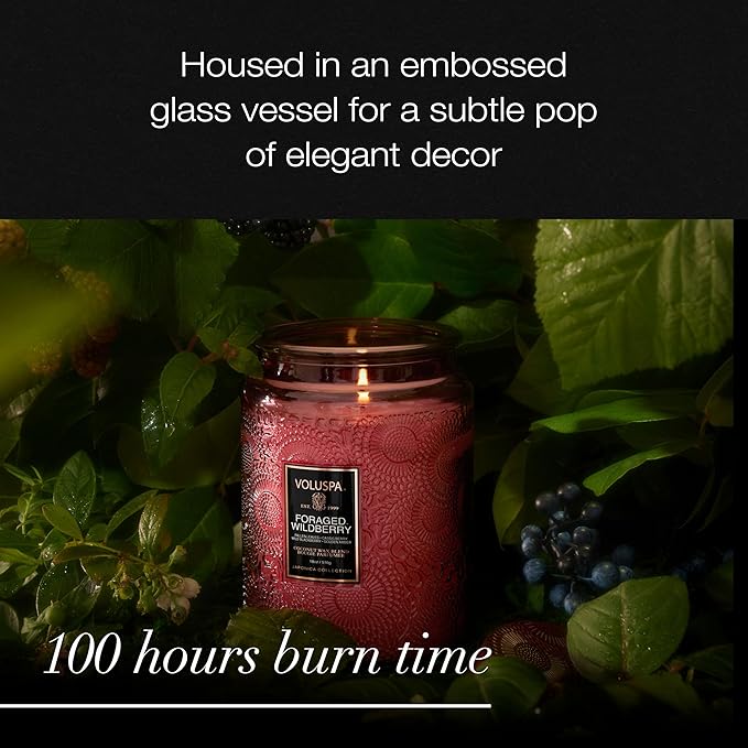 Voluspa Foraged Wildberry Soy Wax Jar Candle - 18 Oz, Spring-Summer