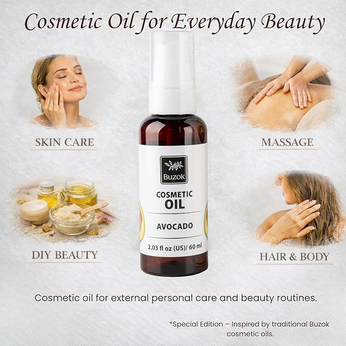 Cosmetic Carrier Oil Collection – Natural Plant Oils for Skin Care, Massage & DIY Beauty Use – Multiple Oils Available – For External Cosmetic Use (Avocado)