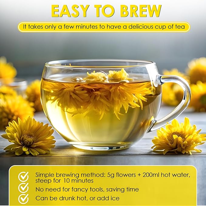 Nhat Anh Farm - Premium Dried Chrysanthemum - 3,5oz(100g) Dried Chrysanthemum Flowers - 100% Natural & Pure - Sugar/Caffeine/Gluten Free. For Making Tea