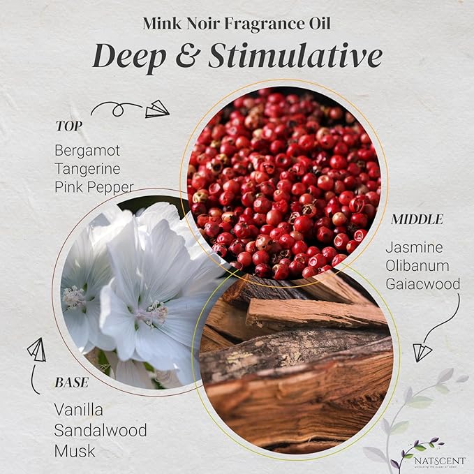Mink Noir Essential Oils for Diffusers for Home, Nature-derived Vanilla Essential Oil, Long-Lasting & Family-Friendly Diffuser Oils Scents, IFRA Certified, Cold Air & Ultrasonic - 4 oz