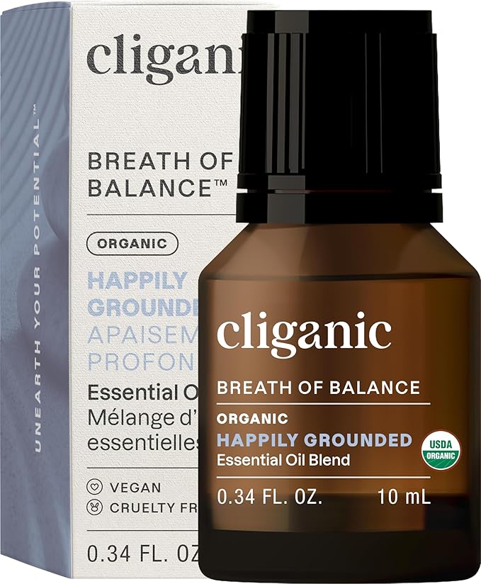 Cliganic Organic Essential Oils Blend - Happily Grounded - Breath of Balance (Packaging May Vary)