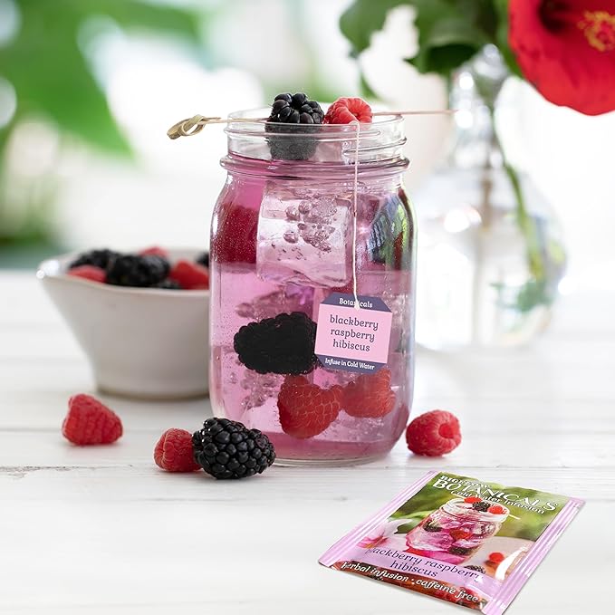Bigelow Botanicals Cold Water Infusion Blackberry Raspberry Hibiscus Herbal Tea, Caffeine Free Tea with Blackberry and Raspberry Flavor, 18 Count Box (Pack of 6), 108 Total Tea Bags