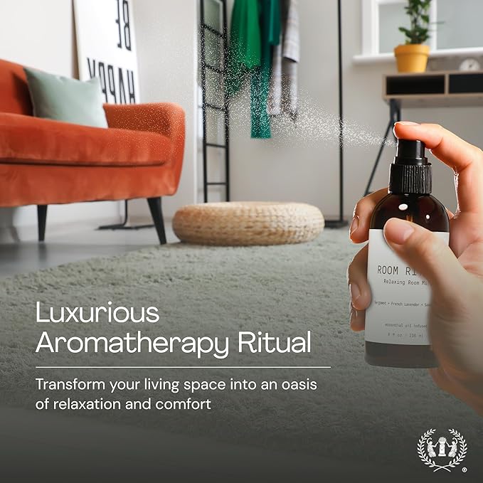 Muse Apothecary Room Ritual - Aromatic and Relaxing Room Mist, Infused with Natural Essential Oils - 8oz, Bergamot + French Lavender + Sandalwood