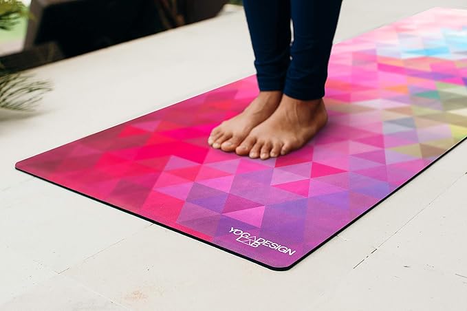 YOGA DESIGN LAB | The Combo Yoga Mat | 2-in-1 Mat+Towel | Eco Luxury | Ideal for Hot Yoga, Power, Bikram, Ashtanga, Sweat | Studio Quality | Includes Carrying Strap!