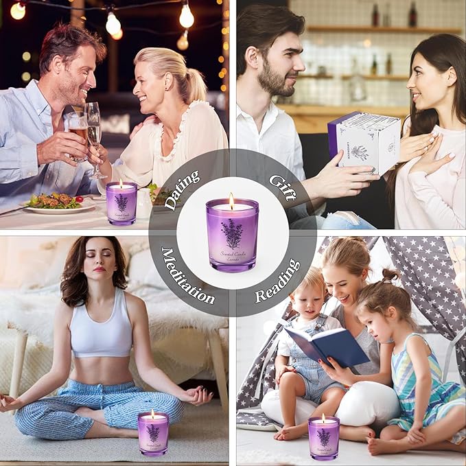 Valentine’s Day Gift for Girlfriend & Wife – Lavender Soy Candle for Relaxation & Romance, Anniversary Couple Gifts, Home Scented Aromatherapy Candle