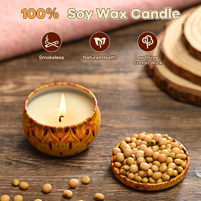 Scented Candle Set, 12 Pack Candles Gift for Home Scented, Aromatherapy Candle Gift, 2.5 oz Long Lasting Soy Candles for Men, Women, Friends Birthday, Mother's Day, Valentine Bath SPA