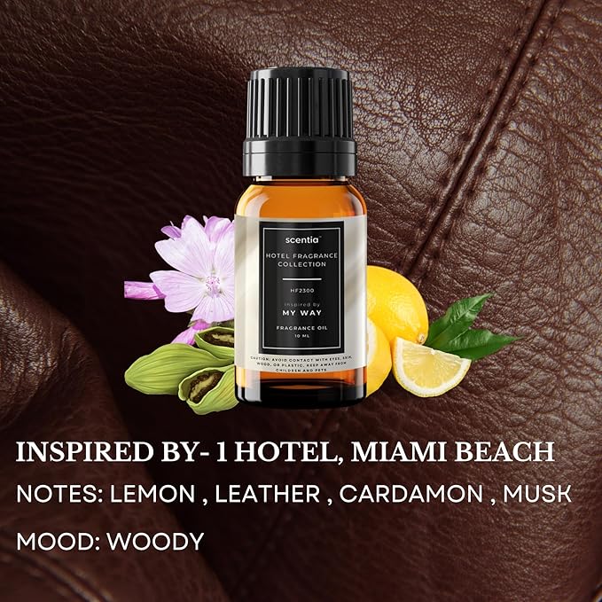 Scentia Diffuser Oil Gift Set Inspired by 5 Start Lobby Scents – 10 ml Glass Dropper Bottle, Each 0.34 fl oz | Popular Essential Oil Blend for Home Luxury | Made in USA