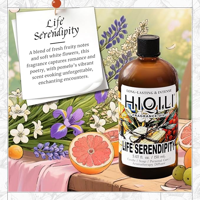 HIQILI Life Serendipity Fragrance Oil for Candle Making, Inspired by Chane. Chance, DIY Perfume, Bath Bombs, Aromatherapy, Long-Lasting Scent - 5.07 Fl Oz