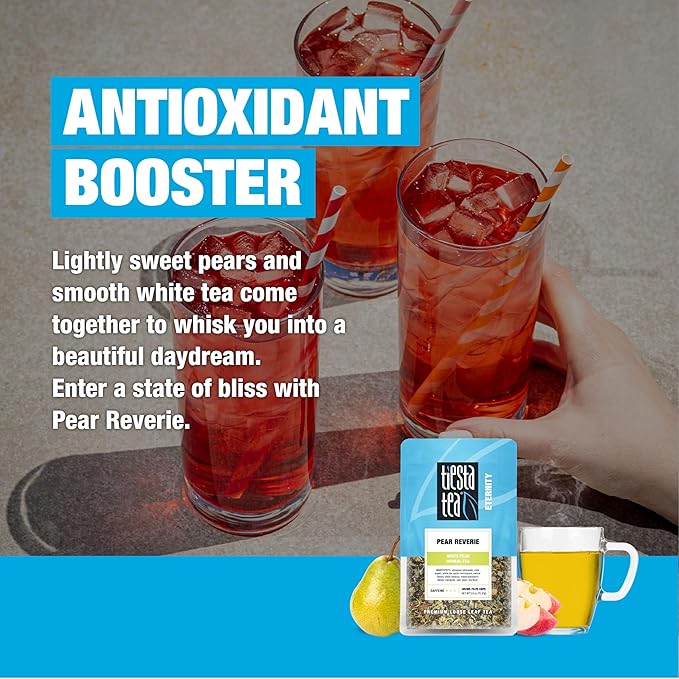 Tiesta Tea - Pear Reverie Tea, Loose Leaf, White Pear Herbal Tea, Premium Low Caffeine Tea Blend, Make Hot or Iced & Up to 25 Cups, 2.5 oz Resealable Pouch