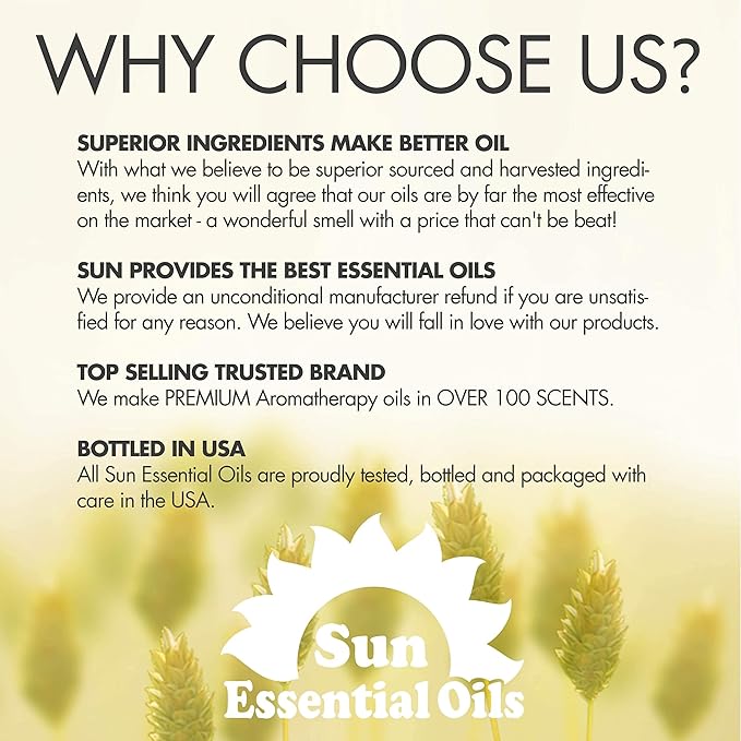 Sun Essential Oils - 4 oz Myhrr Essential Oil for Diffuser, Skin, Face, Hair & Aromatherapy Massage, Fragrance for Candle, Soap, Lotion & Shampoo Making at Home