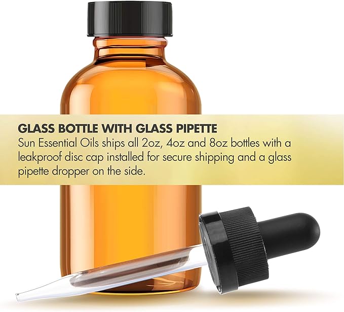 Sun Essential Oils Rose Geranium Essential Oil 2 Fluid Ounces - Rose Geranium Oil for Aromatherapy