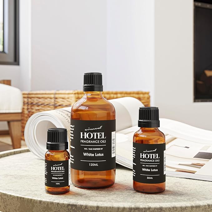 AirScent Hotel Diffuser Oil No. 1042 Inspired by The White Lotus Hotel Scent - Premium Fragrance Oil for Ultrasonic and Waterless Diffusers and Crafting - 120 mL, 4 fl oz Glass Bottle with Dropper