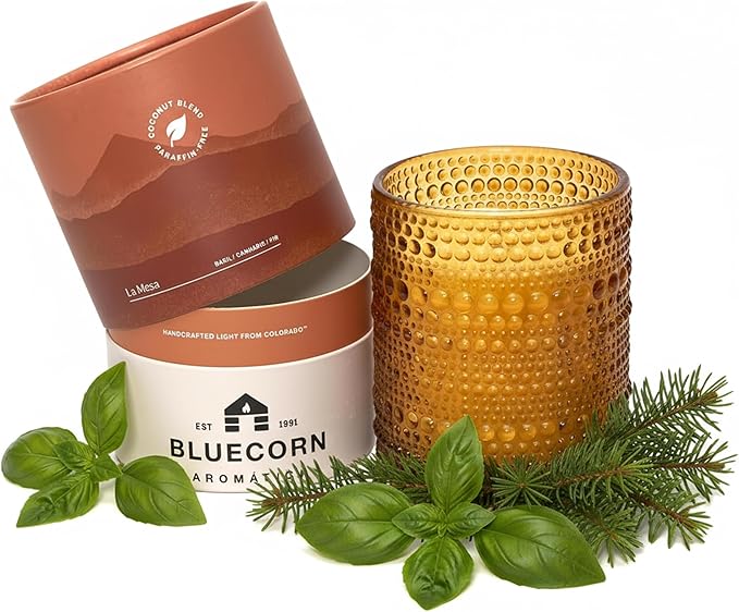 Bluecorn Aromática Scented Candle, La Mesa Fragrance with Desert Sage, Citrus & Warm Amber, Vegan Coconut Wax Candle, Long Lasting Candle for Home Decor, Gifts for Women & Men, American Made 11 Oz Jar