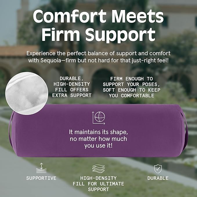 Retrospec Retrospec Sequoia Yoga Bolster Pillow - Meditation Cushion for Yoga Practices - Includes Machine Washable 100% Cotton Cover & Durable Carry Handle