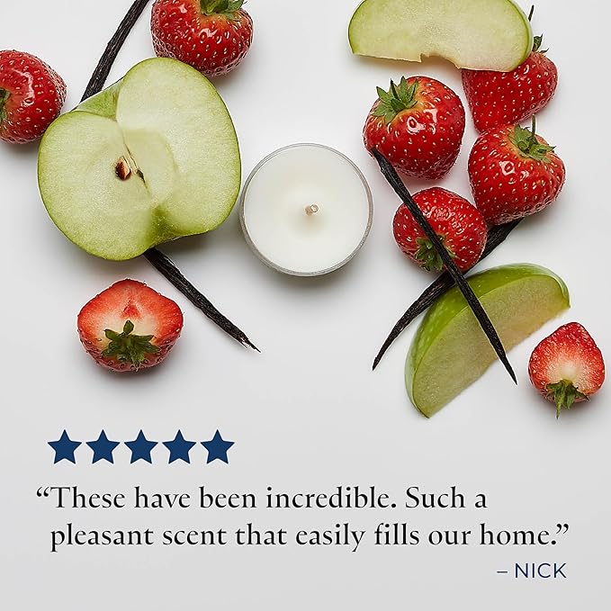 PartyLite Gift Set of 12 Universal Tea Lights, Iced Snowberries Scented, Notes of Apple,Cranberry, Peach, Strawberry, Berry, Vanilla & Musk, 4-6 Hour Burn Time, Luxurious & Rich, Perfect for Gifting