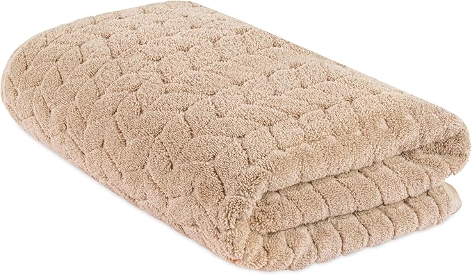 BAGNO MILANO Turkish Bath Towels, Soft Plush Jacquard Luxury Bath Towels, Quick Dry Towel Set (Latte, Bath Sheet)