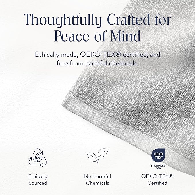 Brooklinen Super-Plush Turkish Cotton Bath Towels - Set of 4 - Cotton, 820 GSM, Highly Absorbent, Machine Washable, Perfect for Home & Bathroom (30" x 58", Smoke Grey)