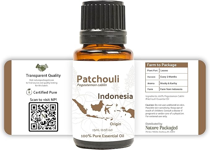 Dark Patchouli Essential Oil - Direct from Java Indonesia Natural Repellent Aceite de Pachulí - Aromatherapy and Premium Therapeutic Grade - Ideal for Body & Candle-Making (22lbs)