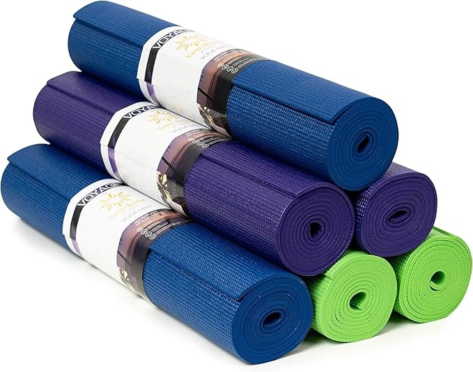 Sunshine Yoga Voyage Yoga Mat, 6 Pack, 72" x 24" Professional Studio and Gym Bulk Yoga Mats, 5mm Thick, Durable, Anti-Tear, Non Slip Fitness and Exercise Mats