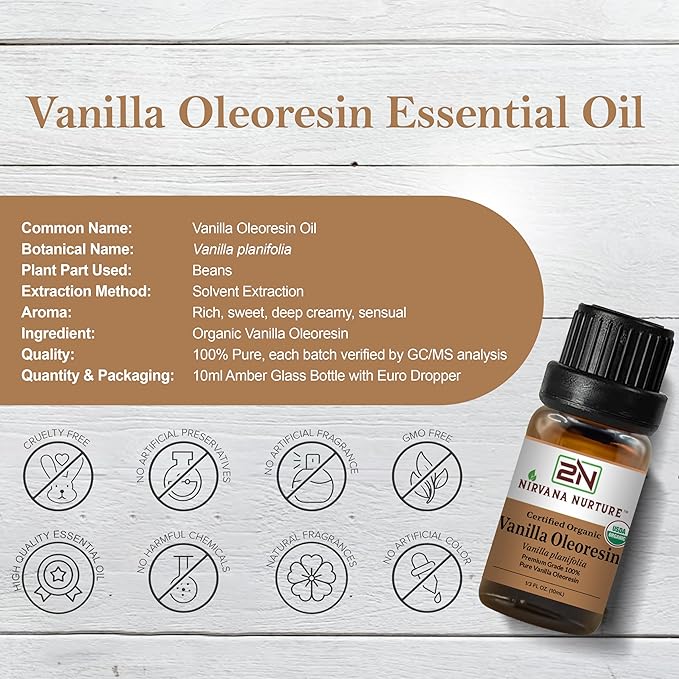 Vanilla Oleoresin USDA Certified Organic, 100% Pure Natural Premium Grade, Undiluted