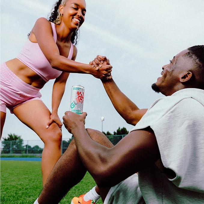 GURU ZERO SUGAR Wild Strawberry Watermelon Organic Energy Drinks, Clean Energy Drink with Plant Based Natural Caffeine from Green Tea, Coconut Water, Prebiotic, Zero Added sugars, Gluten Free and Vegan, Pre Workout, Healthy Drinks, 12oz (Pack of 24)