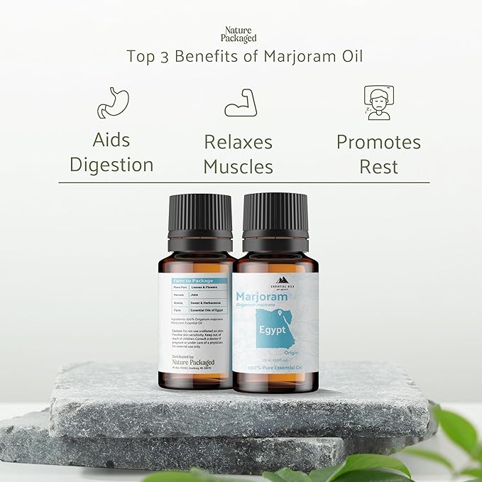 Marjoram Essential Oil - Aceite de Mejorana Direct from Egypt for Massage & Aromatherapy | Premium Therapeutic Grade (15ml)