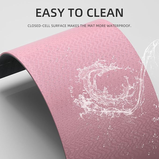 Extra Long & Wide Yoga Mat for Tall Men & Women,76''x32.6''x7mm - High Density TPE Non-Slip Both Sides, Lightweight 1.1kg with Superior Cushioning for gymnastics, Pilates, Home, Workout