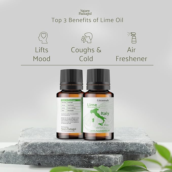 Lime Essential Oil - Direct from Citrusmade in Sicily- Pure Essential Oils for Diffusers and Aromatherapy in The Mediterranean - 100% Pure Therapeutic Grade (15ml)