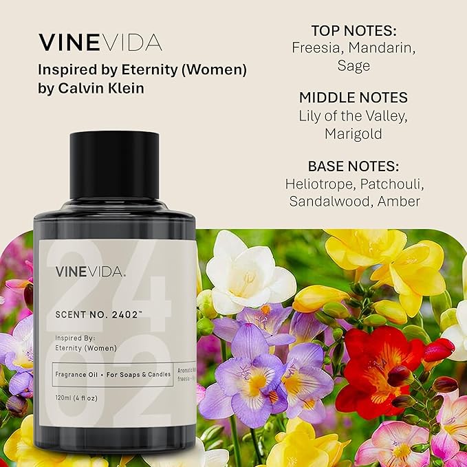 VINEVIDA [16oz] Eternity (Women) Fragrance Oil for Candle Making - Natural Candle Oil Scents - Soap Making Essential Oil - Made in USA