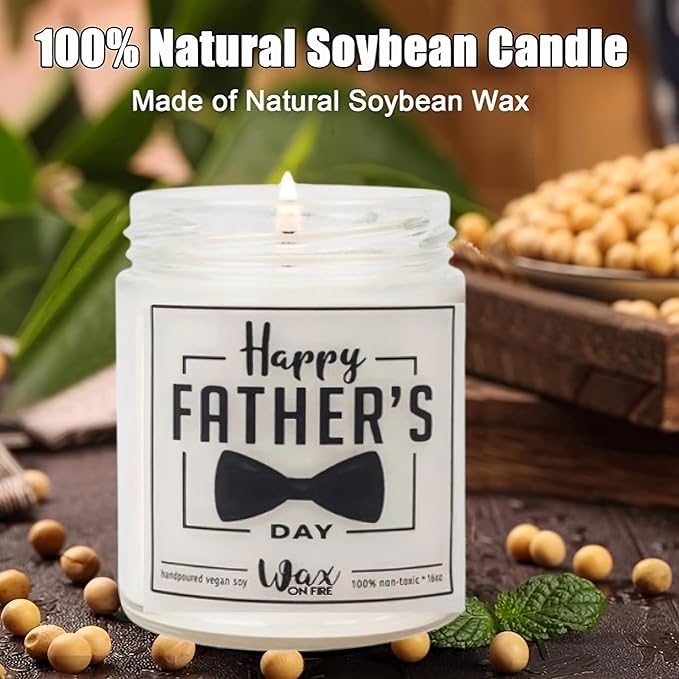 Fathers Day Gifts from Daughter & Son, Mens Gifts, Father’s Day Gifts. Funny Dad Birthday Gifts, Unique Birthday Gifts for Men, Gifts for Dad, 9oz Scented Candles, Vanilla Soy Candle