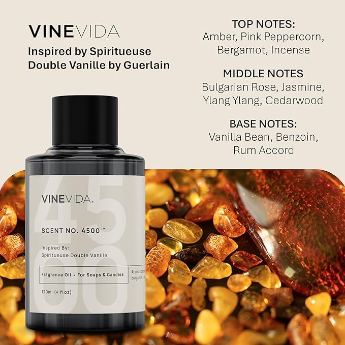 VINEVIDA [16oz] Spiritueuse Double Vanille Fragrance Oil for Candle Making - Natural Candle Oil Scents - Soap Making Essential Oil - Made in USA