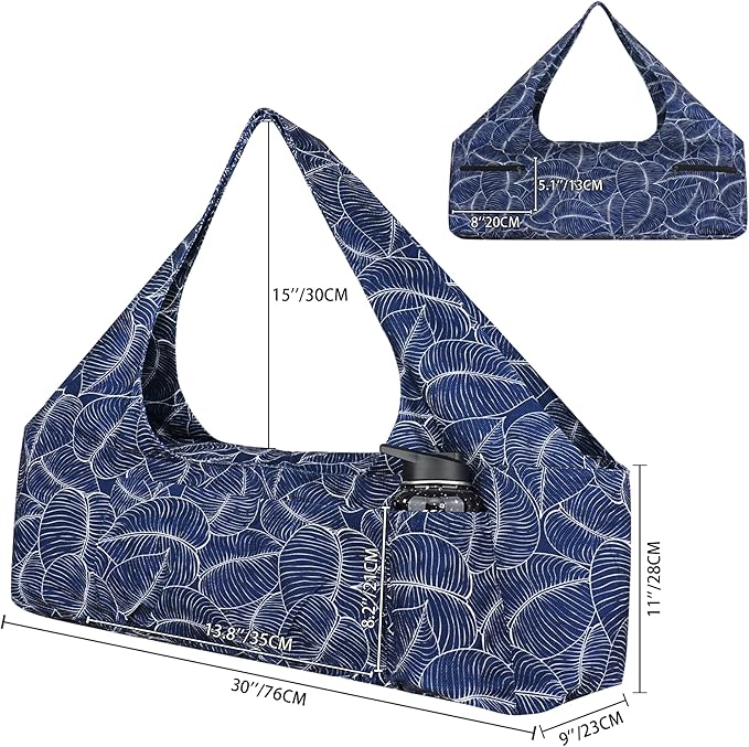 jswuffx Large Yoga Mat Bag Yoga Bags and Carriers Fits All You Stuff Yoga Tote Bag with Yoga Mat Strap, Elastic Pockets and Zipper Pockets