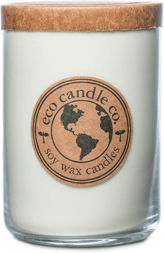 ECO CANDLE CO. Recycled Candle, Lemongrass Sage, 26 oz. - Scents of Lemongrass & Sage - 100% Soy Wax, No Lead, Kraft Paper Label & Lid, Hand Poured, Phthalate Free, Made from Midwest Grown Soybeans
