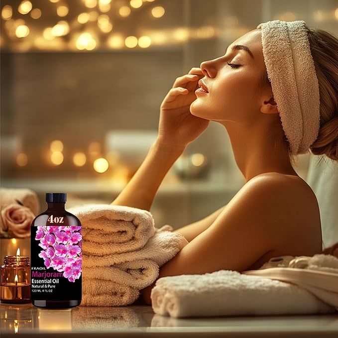 Marjoram Essential Oil, Marjoram Oil 4 Fl Oz 120ML for Diffuser Humidifier Yoga Cleaning DIY Candle Soap Making Perfume Gift for Women Essential Oils