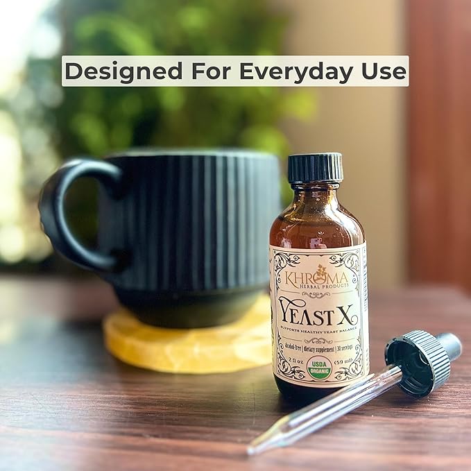 Khroma Herbal Products Yeast X - Organic Yeast Support - 30 Servings in a 2 oz Glass Bottle