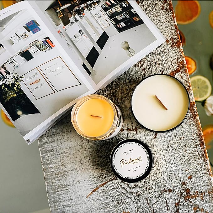 Fontana Candle Co. Celebration Collection, Love You Always – 9oz Scented Candle with Beeswax, Coconut Oil & Essential Oils – Wood Wick, Clean Burn – Non-Toxic Candles for Home & Room Décor