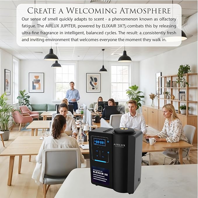 Jupiter 500 Scent Diffuser, Elixair 3X Cold Air Oil Diffuser for 1800 sq ft Home, Commercial Spaces, Office, Bathroom, Living Room Decor, 200ml Tank (Black)