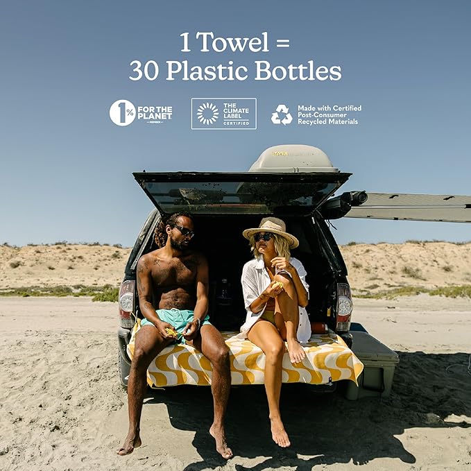 Nomadix Original Towel - Perfect for Beach, Pool, Travel, Camping, Yoga - Made with Recycled Materials - Super Absorbent - Sand Resistant - Copacabana Mango - 72.5x30