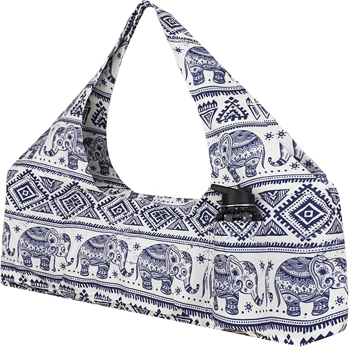 jswuffx Large Yoga Mat Bag Yoga Bags and Carriers Fits All You Stuff Yoga Tote Bag with Yoga Mat Strap, Elastic Pockets and Zipper Pockets