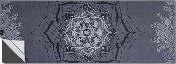Heathyoga Non Slip Hot Yoga Towel, 100% Microfiber Non Slip Yoga Mat Towel for Hot Yoga, Pilates and Fitness, Exclusive Corner Pockets Design + Free Spray Bottle