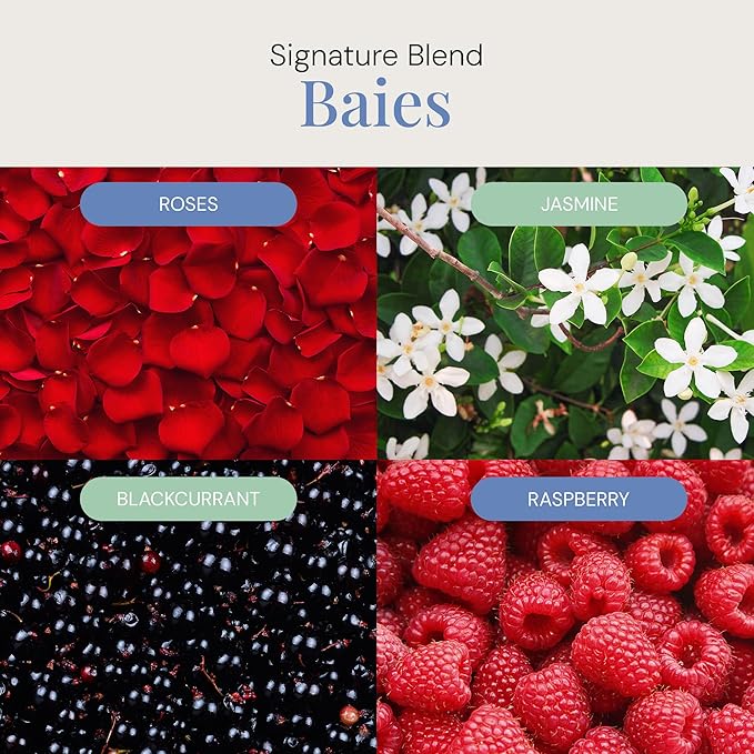 Baies Aroma Oil, Essential Oils Blend for Diffusers & Scent Machines, Floral Bouquet with Blackcurrant & Citrus Accents, Aromatherapy, Cold Air Diffuser Compatible, 300 mL