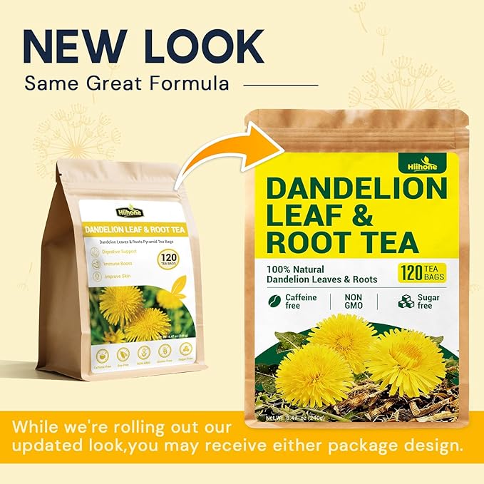 Dandelion Leaf & Root Herbal Tea - Caffeine Free,120 Teabags