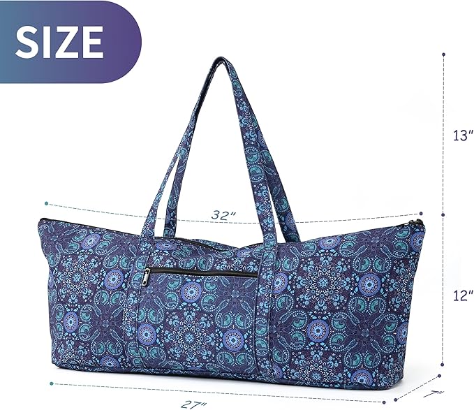 Boulder Bee | Yoga Mat Bag | Large Yoga Mat Carrier with Wet Pocket | Yoga Gifts | Gym Tote Bag for Women
