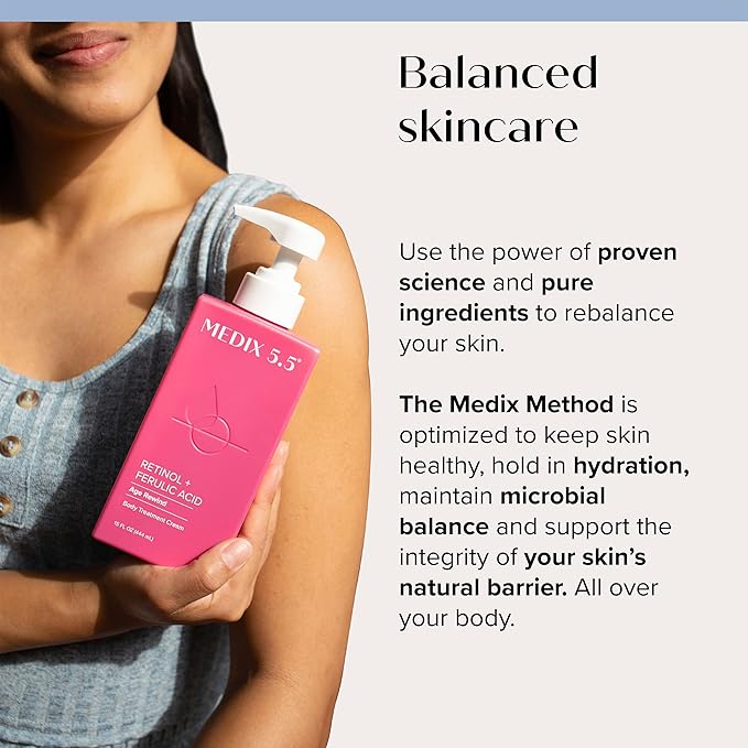 Medix 5.5 Retinol Cream + Collagen Cream Skincare Set Moisturizer Body & Face Lotion | Firming Body Lotion Set Reduces Look Of Sagging Skin, Cellulite, Sun Damage & Crepey Skin For Women, 2PC Bundle