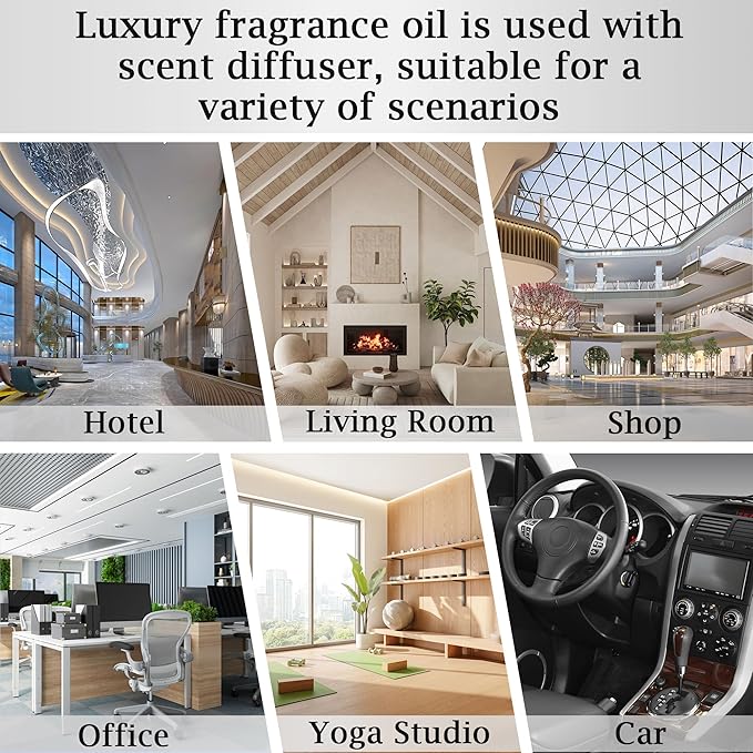 Luxury Hotel Scent Dubai Oil Diffuser Refill Kit | Long Lasting Essential Oil for Large Room, HVAC & Car Waterless Fragrance Diffusers| Nanotech Formula| Spa Calming Aromatherapy Oil (20ml/0.7FL oz)