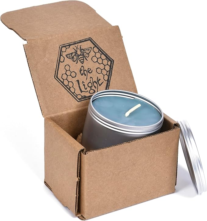 BeeTheLight Beeswax Jar Candle - 100% Pure USA Bees Wax